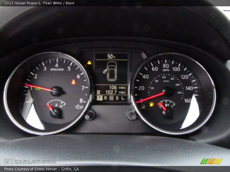 Pearl White / Black 2013 Nissan Rogue S