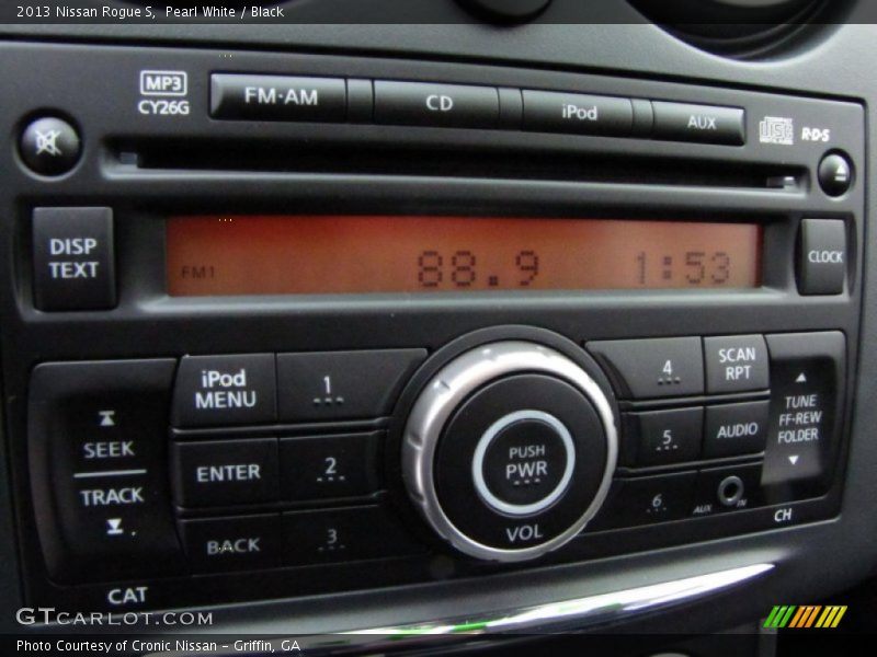 Pearl White / Black 2013 Nissan Rogue S