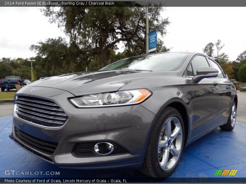 Sterling Gray / Charcoal Black 2014 Ford Fusion SE EcoBoost