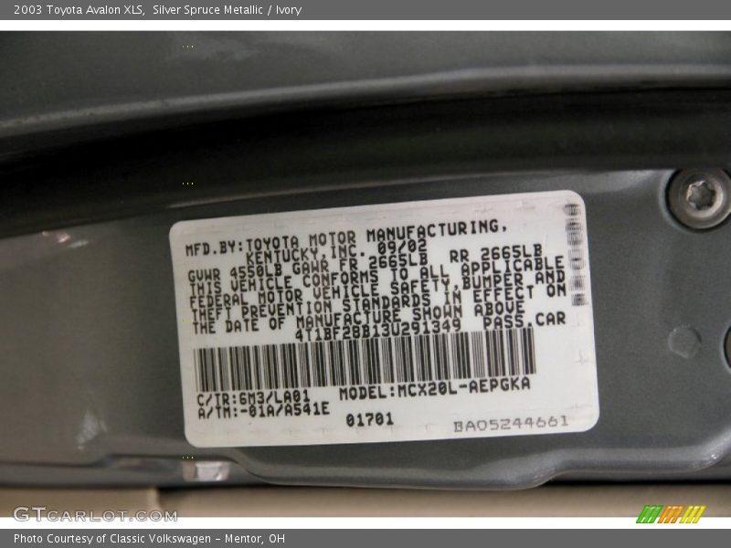 Silver Spruce Metallic / Ivory 2003 Toyota Avalon XLS