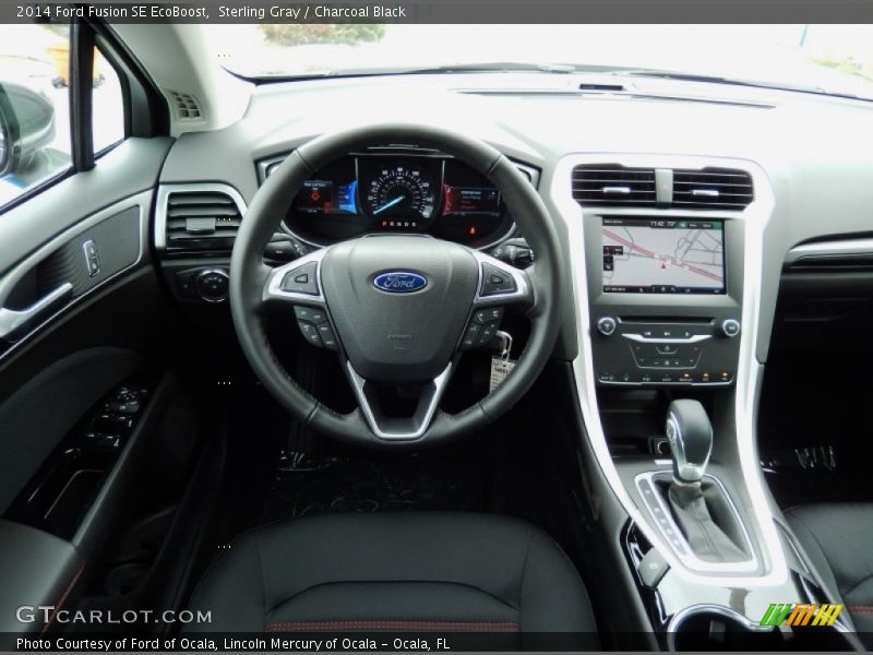 Sterling Gray / Charcoal Black 2014 Ford Fusion SE EcoBoost