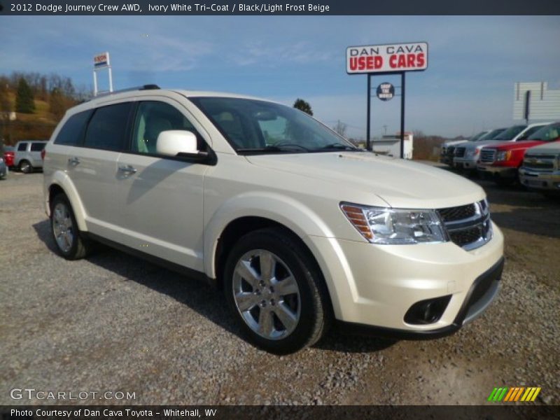 Ivory White Tri-Coat / Black/Light Frost Beige 2012 Dodge Journey Crew AWD