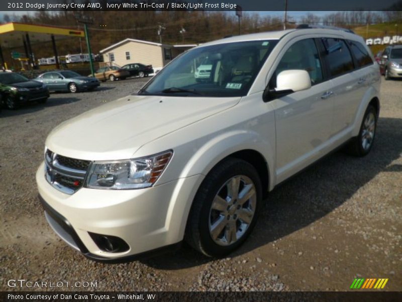Ivory White Tri-Coat / Black/Light Frost Beige 2012 Dodge Journey Crew AWD