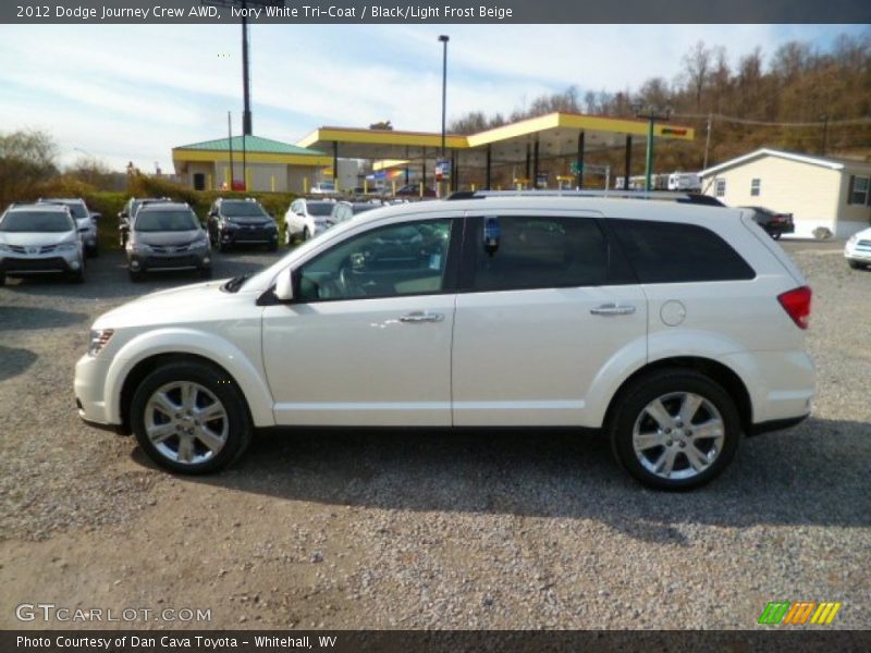 Ivory White Tri-Coat / Black/Light Frost Beige 2012 Dodge Journey Crew AWD