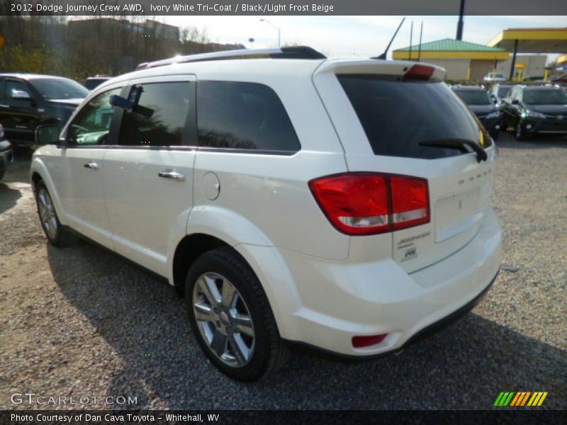 Ivory White Tri-Coat / Black/Light Frost Beige 2012 Dodge Journey Crew AWD