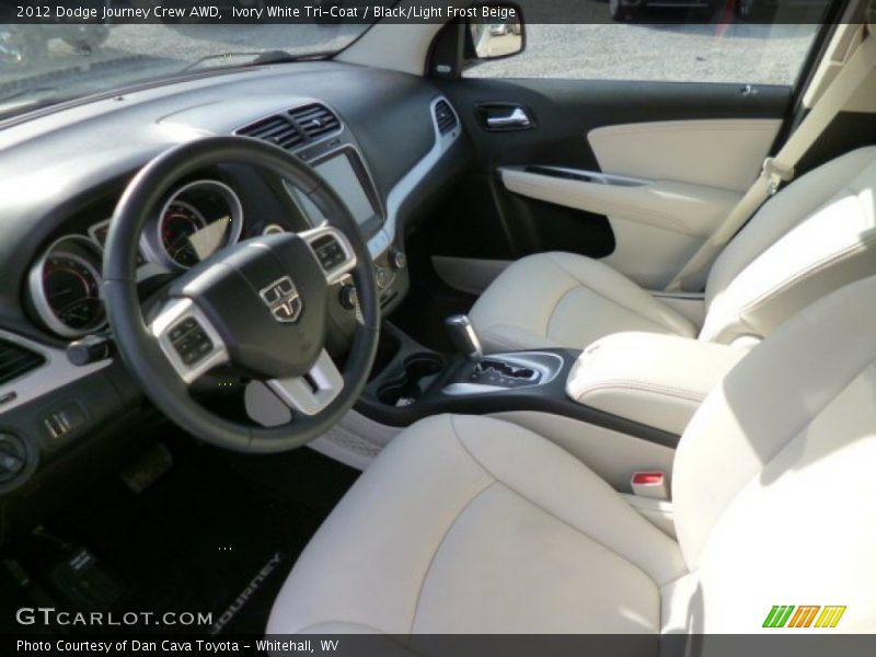 Ivory White Tri-Coat / Black/Light Frost Beige 2012 Dodge Journey Crew AWD