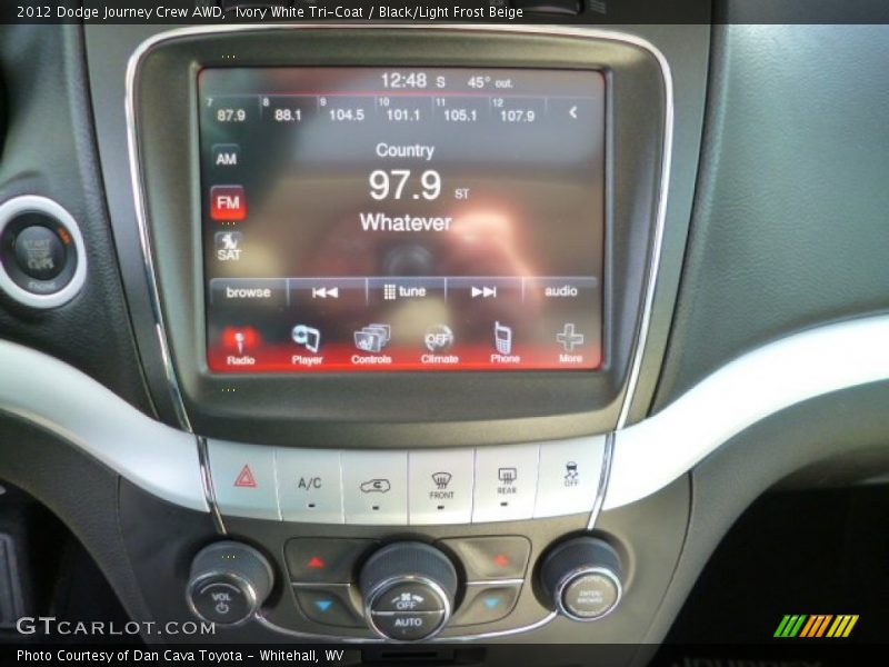 Ivory White Tri-Coat / Black/Light Frost Beige 2012 Dodge Journey Crew AWD