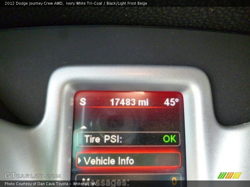 Ivory White Tri-Coat / Black/Light Frost Beige 2012 Dodge Journey Crew AWD