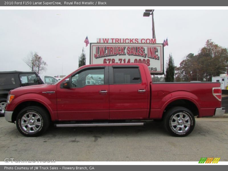 Royal Red Metallic / Black 2010 Ford F150 Lariat SuperCrew