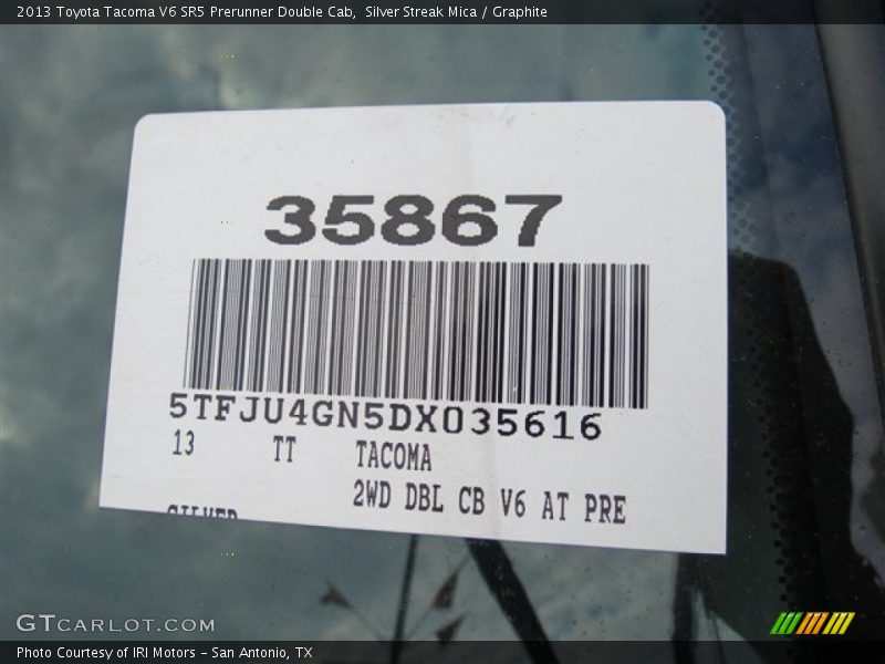 Silver Streak Mica / Graphite 2013 Toyota Tacoma V6 SR5 Prerunner Double Cab