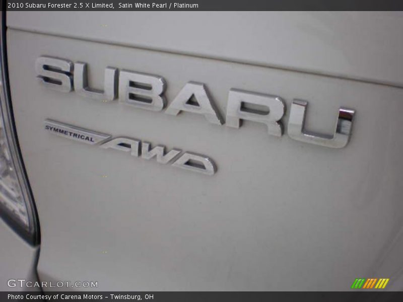 Satin White Pearl / Platinum 2010 Subaru Forester 2.5 X Limited