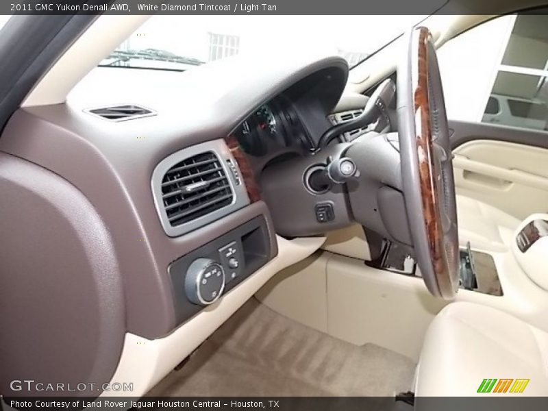 White Diamond Tintcoat / Light Tan 2011 GMC Yukon Denali AWD