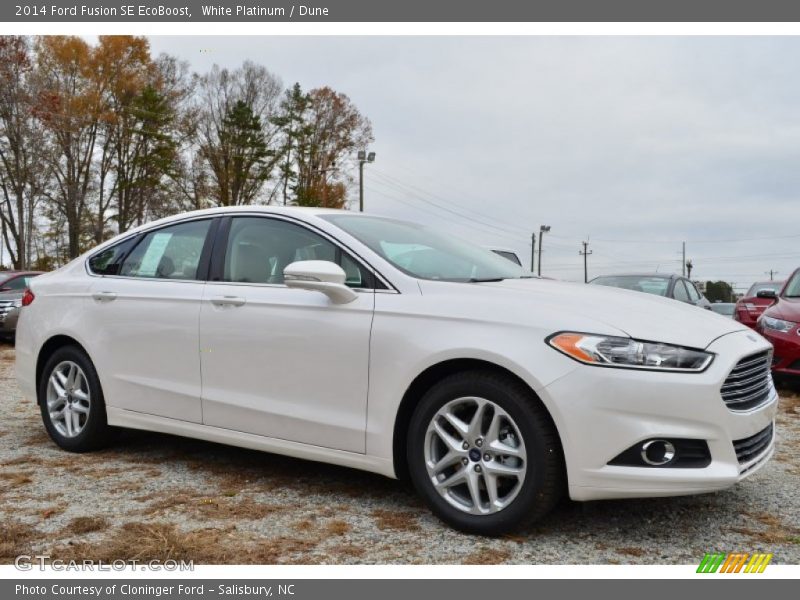 White Platinum / Dune 2014 Ford Fusion SE EcoBoost