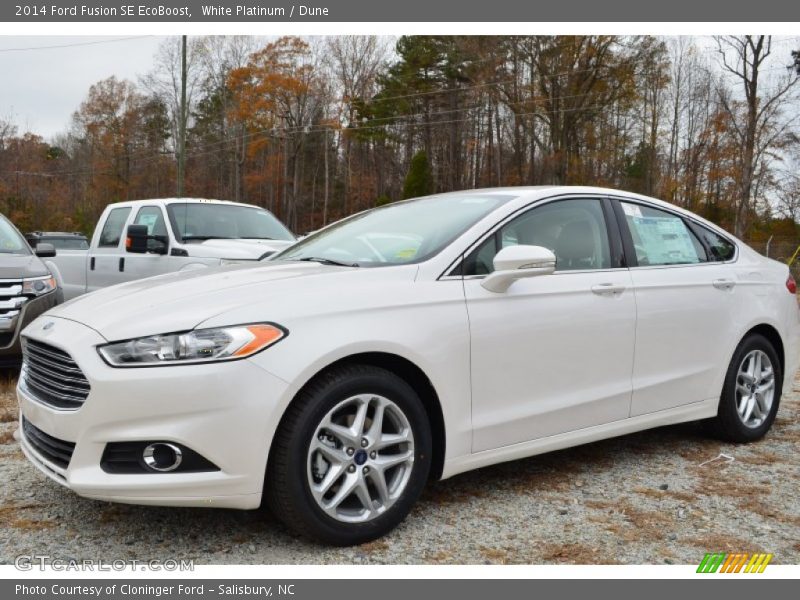 White Platinum / Dune 2014 Ford Fusion SE EcoBoost