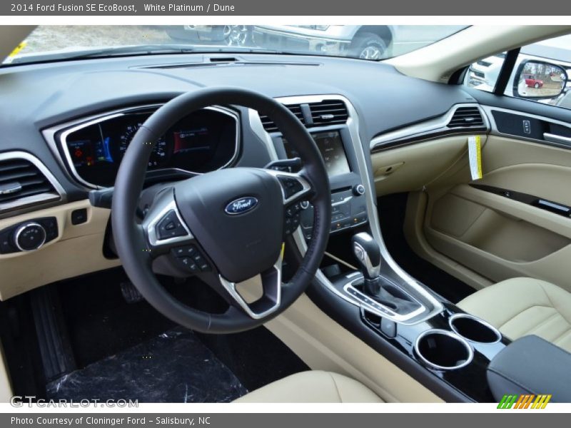 White Platinum / Dune 2014 Ford Fusion SE EcoBoost