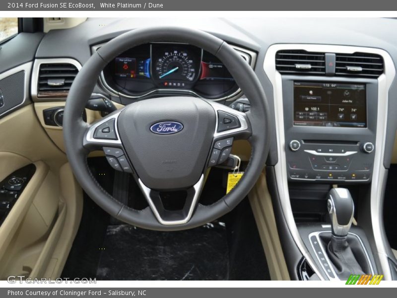 White Platinum / Dune 2014 Ford Fusion SE EcoBoost