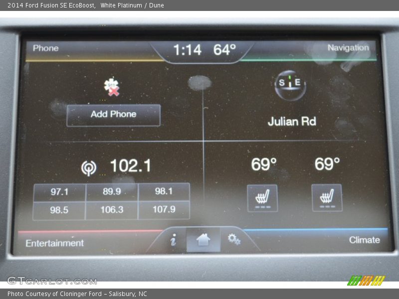 White Platinum / Dune 2014 Ford Fusion SE EcoBoost