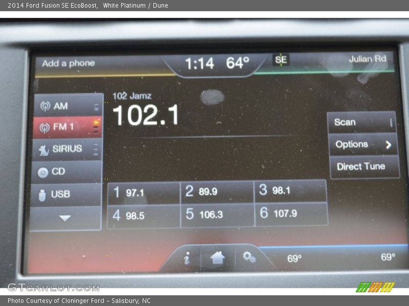 White Platinum / Dune 2014 Ford Fusion SE EcoBoost