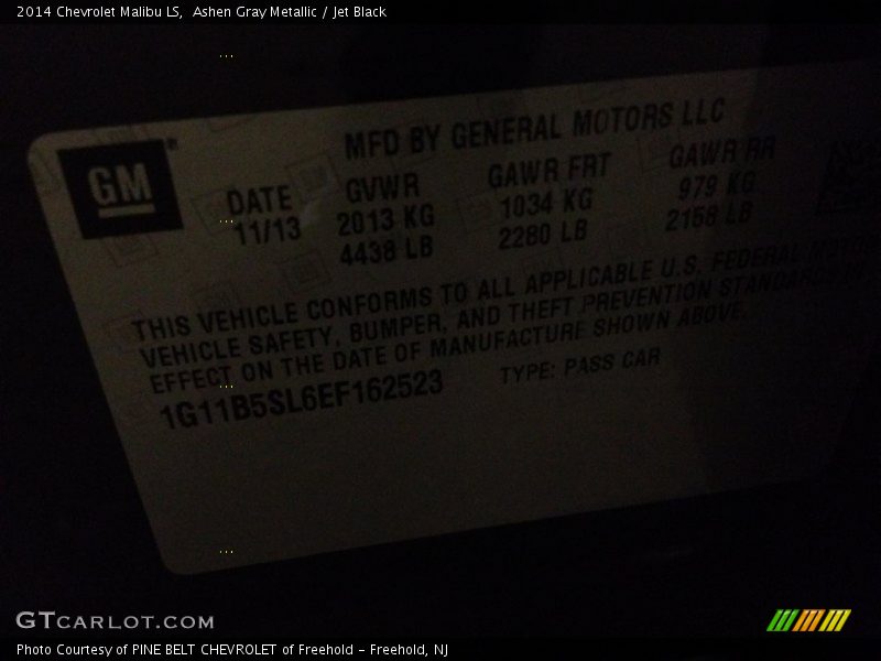 Ashen Gray Metallic / Jet Black 2014 Chevrolet Malibu LS