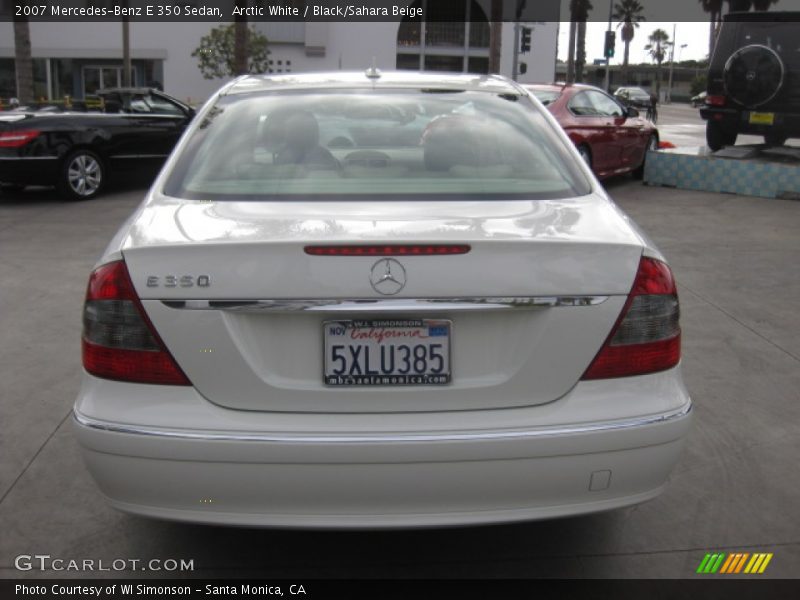 Arctic White / Black/Sahara Beige 2007 Mercedes-Benz E 350 Sedan