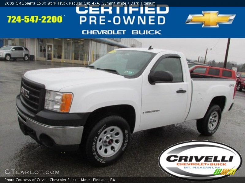 Summit White / Dark Titanium 2009 GMC Sierra 1500 Work Truck Regular Cab 4x4