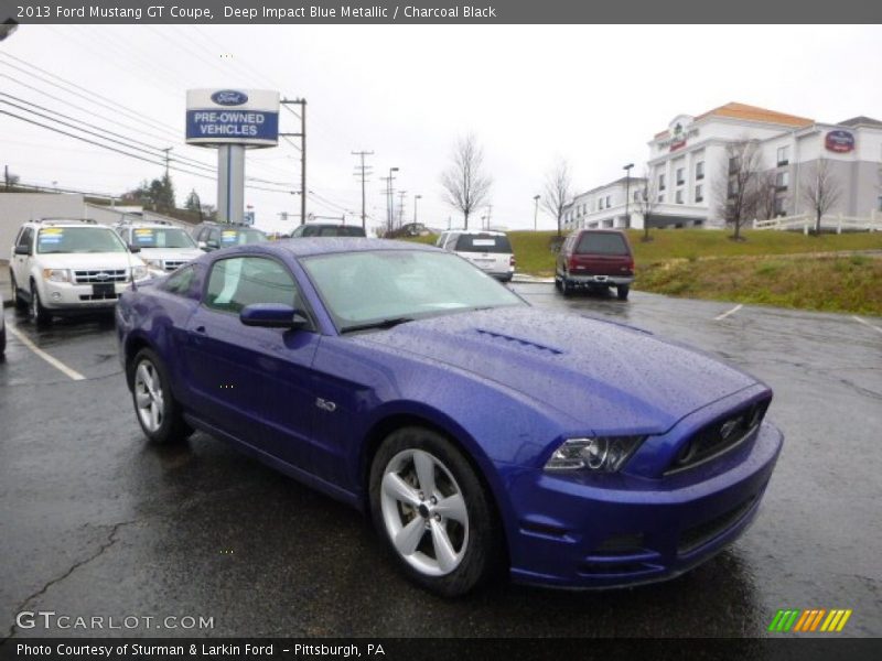 Deep Impact Blue Metallic / Charcoal Black 2013 Ford Mustang GT Coupe