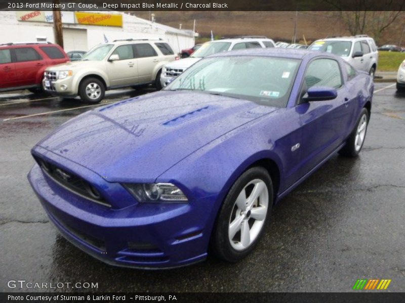 Deep Impact Blue Metallic / Charcoal Black 2013 Ford Mustang GT Coupe