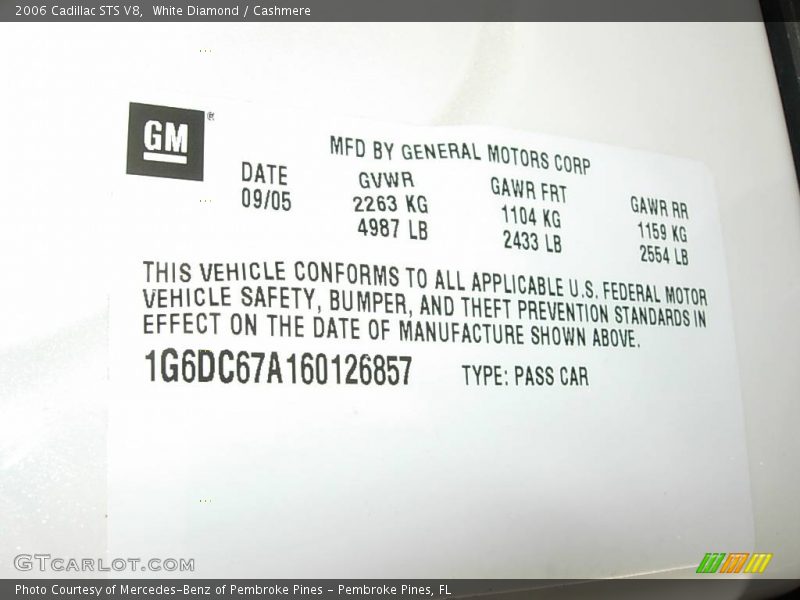 White Diamond / Cashmere 2006 Cadillac STS V8
