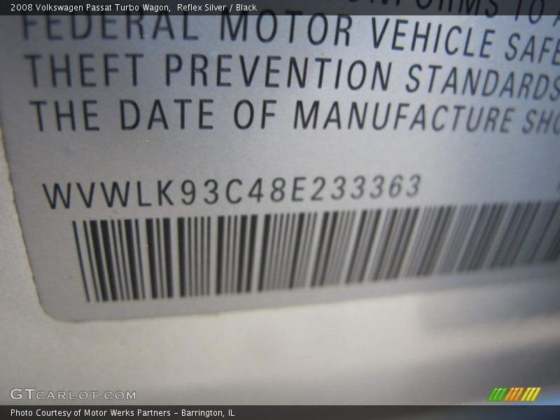 Reflex Silver / Black 2008 Volkswagen Passat Turbo Wagon