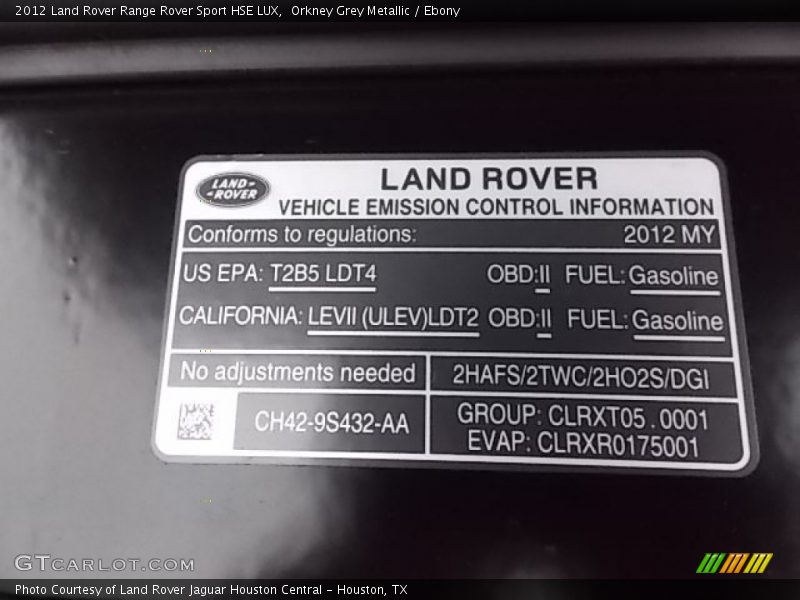 Orkney Grey Metallic / Ebony 2012 Land Rover Range Rover Sport HSE LUX