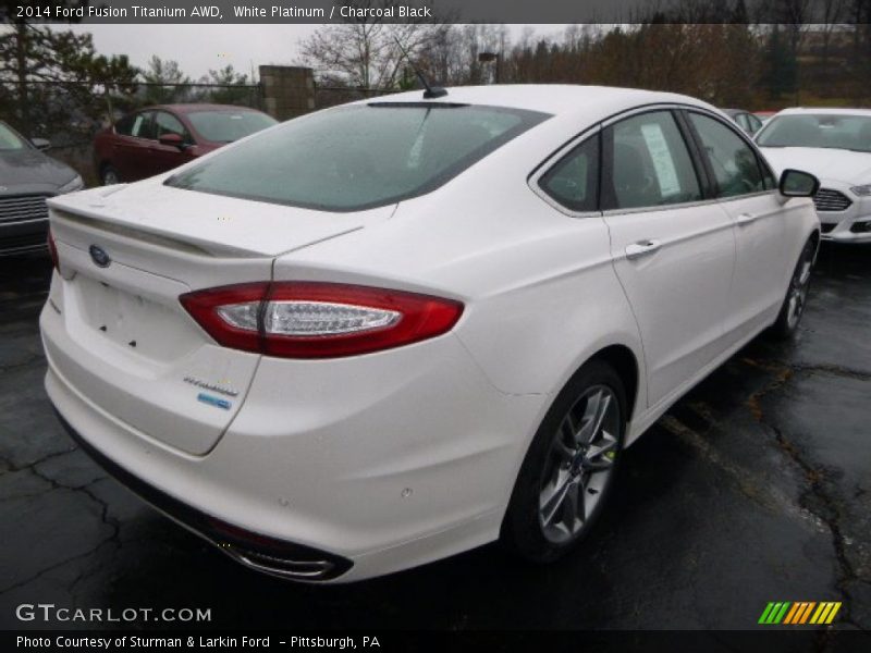 White Platinum / Charcoal Black 2014 Ford Fusion Titanium AWD