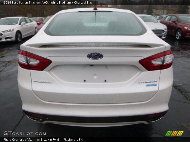 White Platinum / Charcoal Black 2014 Ford Fusion Titanium AWD
