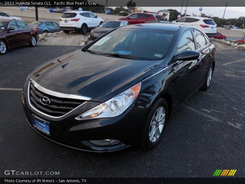 Pacific Blue Pearl / Gray 2013 Hyundai Sonata GLS