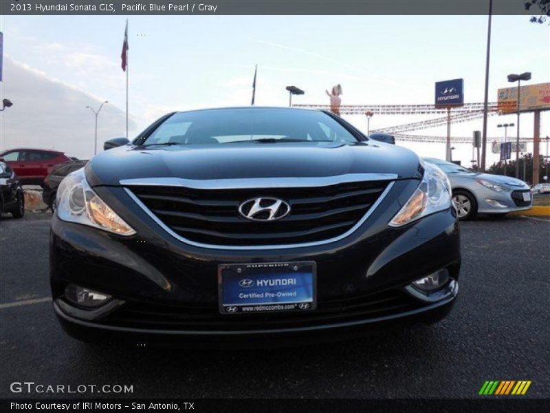 Pacific Blue Pearl / Gray 2013 Hyundai Sonata GLS