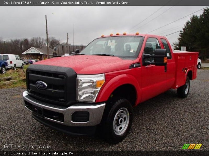 Vermillion Red / Steel 2014 Ford F250 Super Duty XL SuperCab 4x4 Utility Truck