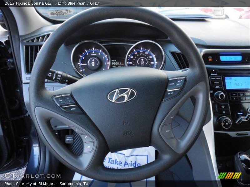 Pacific Blue Pearl / Gray 2013 Hyundai Sonata GLS