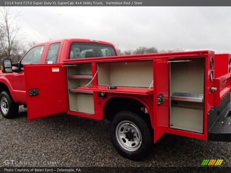 Vermillion Red / Steel 2014 Ford F250 Super Duty XL SuperCab 4x4 Utility Truck