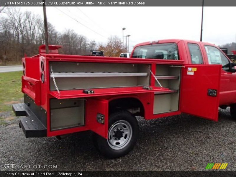 Vermillion Red / Steel 2014 Ford F250 Super Duty XL SuperCab 4x4 Utility Truck