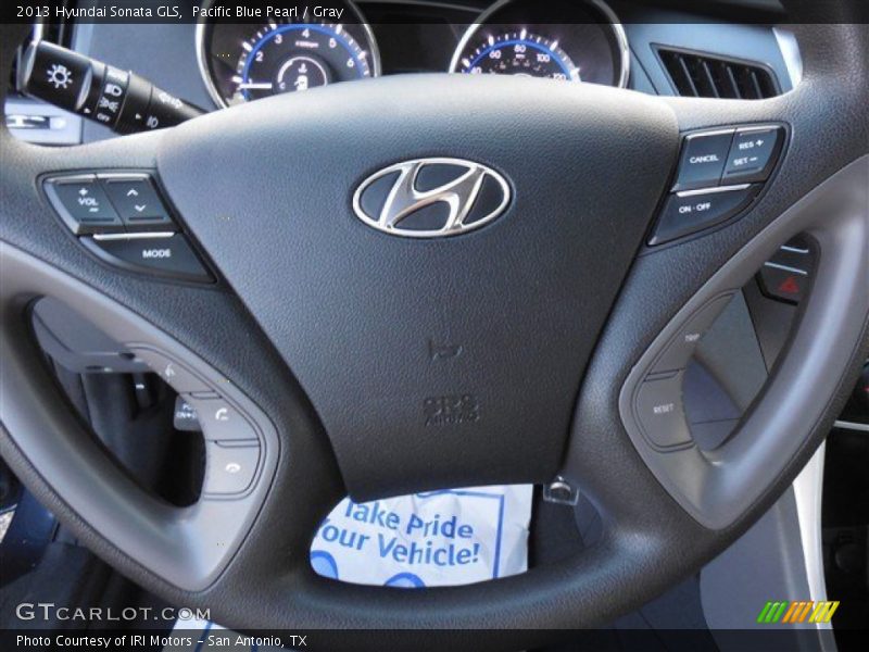 Pacific Blue Pearl / Gray 2013 Hyundai Sonata GLS