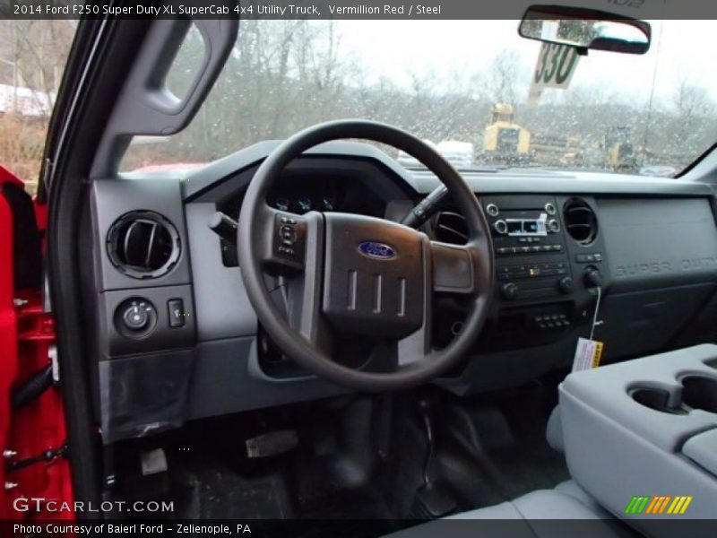 Vermillion Red / Steel 2014 Ford F250 Super Duty XL SuperCab 4x4 Utility Truck