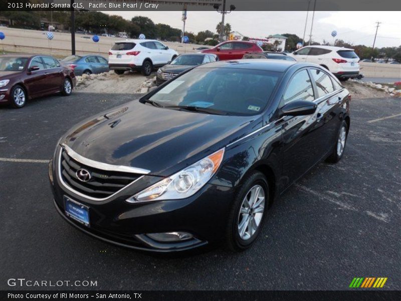 Pacific Blue Pearl / Gray 2013 Hyundai Sonata GLS