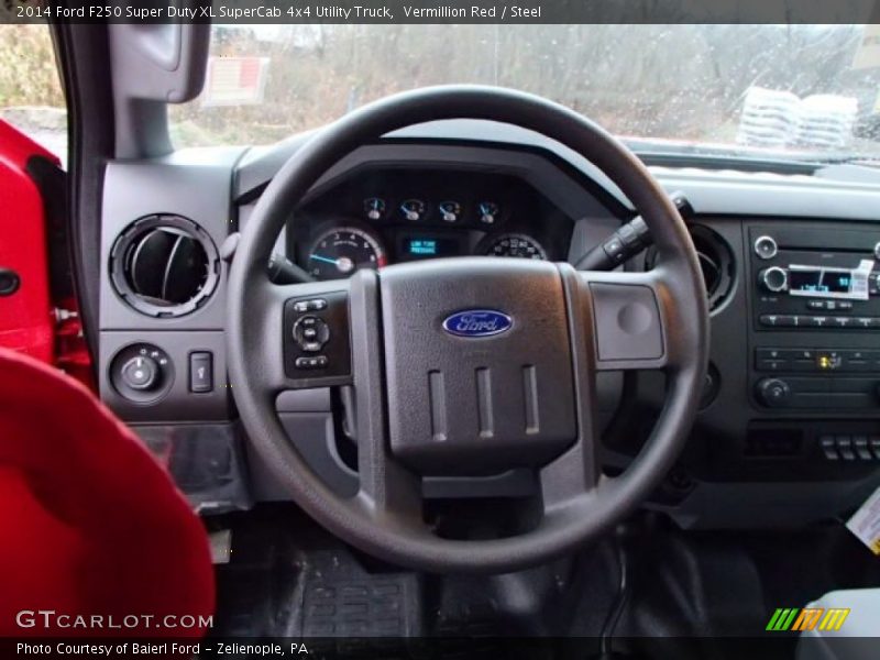 Vermillion Red / Steel 2014 Ford F250 Super Duty XL SuperCab 4x4 Utility Truck