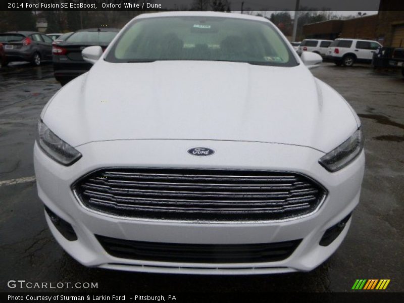 Oxford White / Dune 2014 Ford Fusion SE EcoBoost