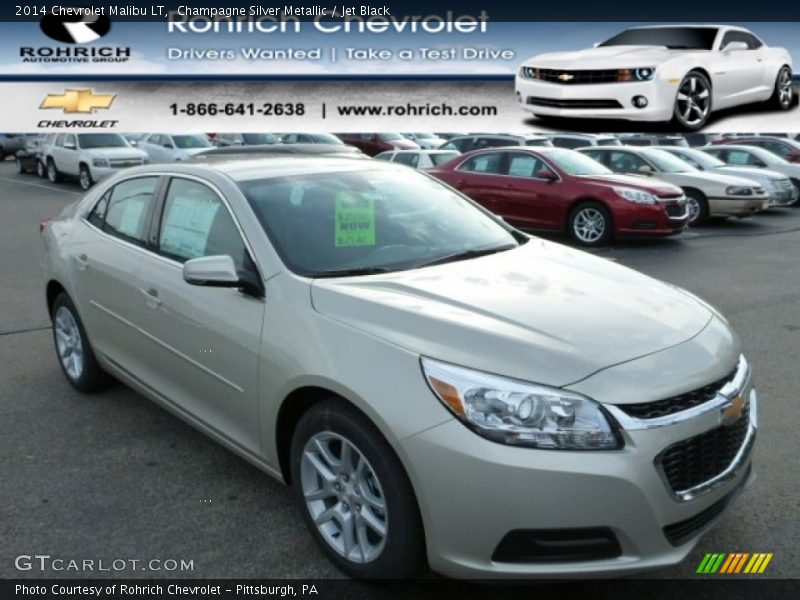 Champagne Silver Metallic / Jet Black 2014 Chevrolet Malibu LT