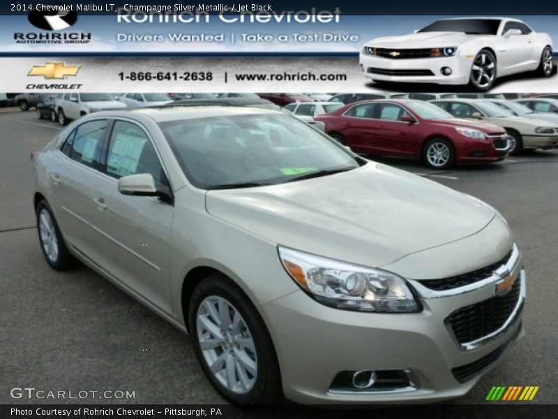 Champagne Silver Metallic / Jet Black 2014 Chevrolet Malibu LT
