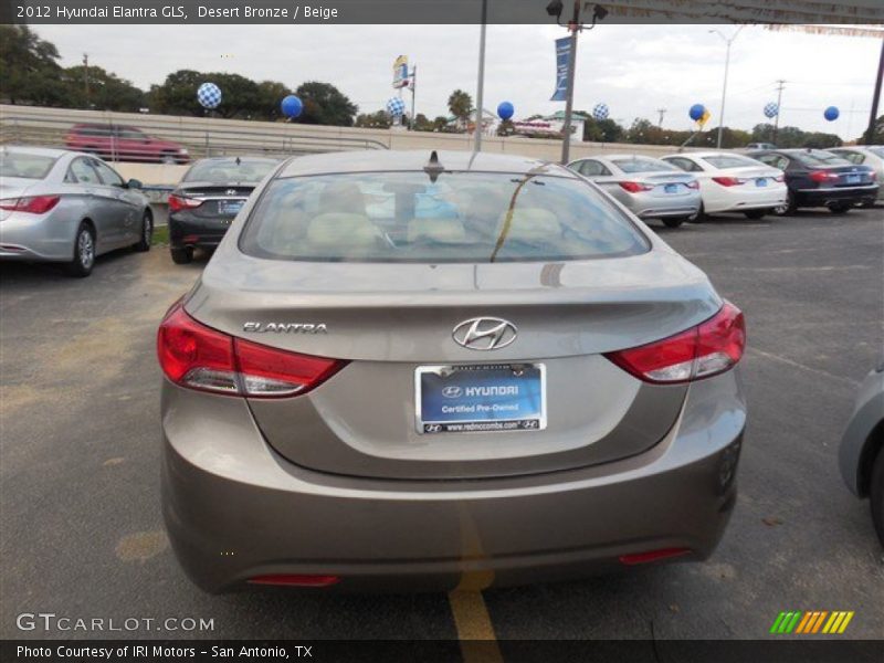 Desert Bronze / Beige 2012 Hyundai Elantra GLS