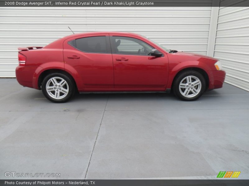 Inferno Red Crystal Pearl / Dark Khaki/Light Graystone 2008 Dodge Avenger SXT