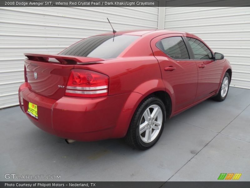 Inferno Red Crystal Pearl / Dark Khaki/Light Graystone 2008 Dodge Avenger SXT