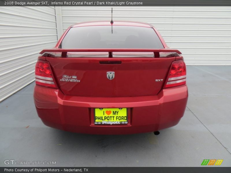 Inferno Red Crystal Pearl / Dark Khaki/Light Graystone 2008 Dodge Avenger SXT