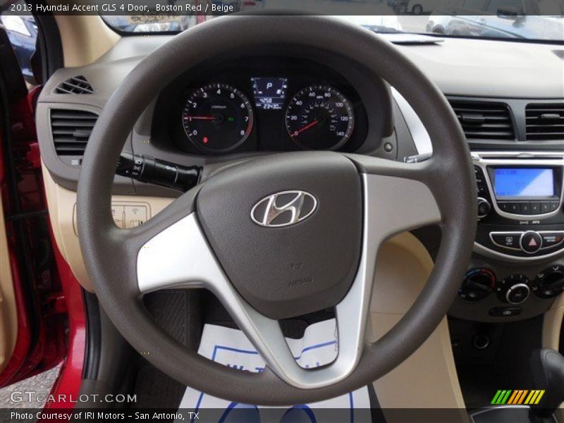Boston Red / Beige 2013 Hyundai Accent GLS 4 Door
